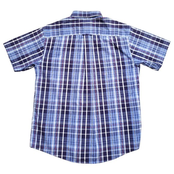 Orvis Shirt Mens Large Blue Plaid Short Sleeve Button Down Vintage - Picture 10 of 13